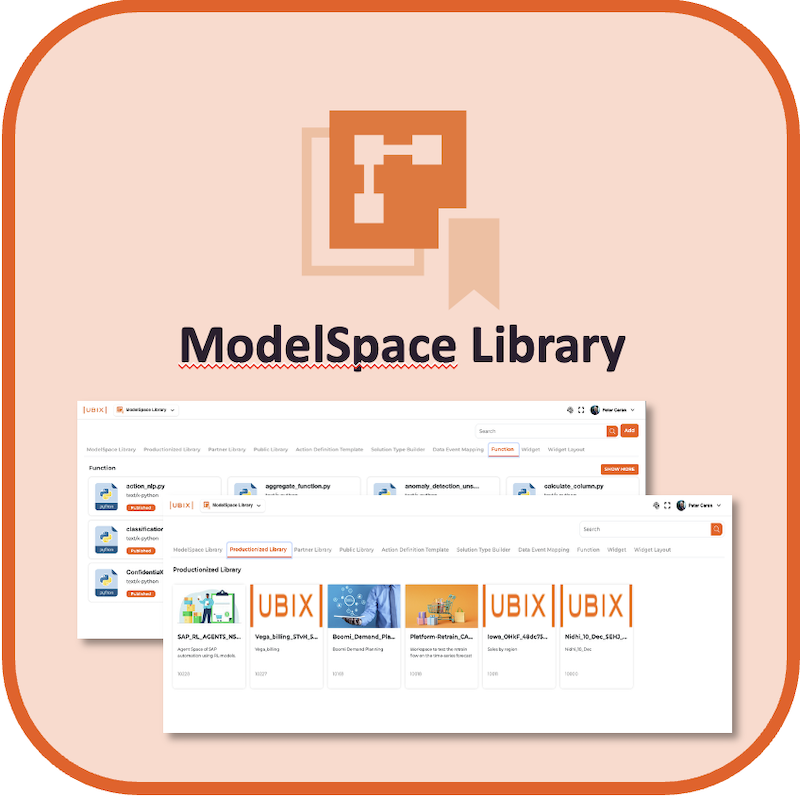 UBIX ModelSpace Library: A global view into reusable components of layouts, widgets, functions and models